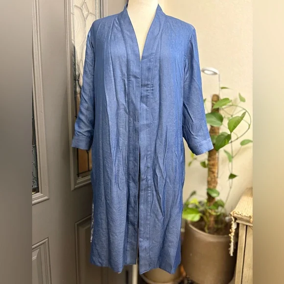 Chico's Reversible Kimono Paisley Tencel Duster Jacket  | Size 2 (L) - Picture 8 of 12